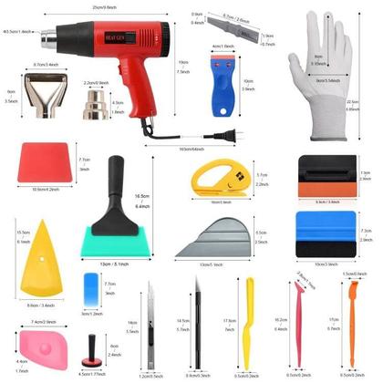 Imagem de Kit de Ferramentas para Envelopamento NEWISHTOOL com Pistola de Ar Quente 110V