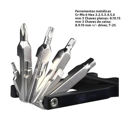 Imagem de Kit De Ferramentas Para Reparação De Bicicleta De Montanha 16 Em 1, Conjunto De Chaves Hexagonais E