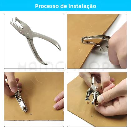 Imagem de Kit De Ferramentas Para Reparação De Calçados, Bolsas, Cintos E Artesanato Em Couro Com Rebites