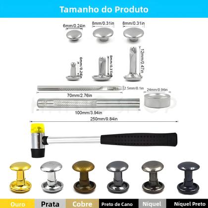 Imagem de Kit De Ferramentas Para Reparação De Calçados, Bolsas, Cintos E Artesanato Em Couro Com Rebites