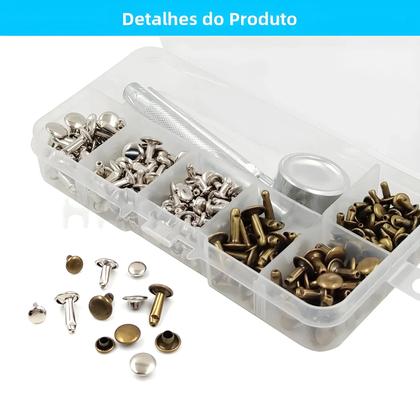 Imagem de Kit De Ferramentas Para Reparação De Calçados, Bolsas, Cintos E Artesanato Em Couro Com Rebites