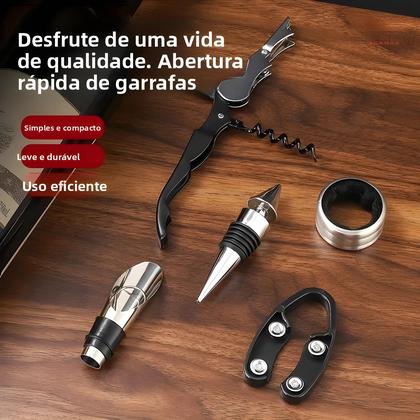 Imagem de Kit De Ferramentas Premium Para Vinho Com 5 Peças, Acessórios Para Viagem E Bares Em Casa, Presentes