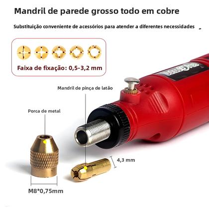 Imagem de Kit De Ferramentas Rotativas USB Sem Fio Com 24 Acessórios Mini Furadeira Sem Fio Para Trabalhos Em