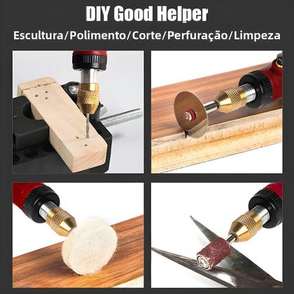 Imagem de Kit De Ferramentas Rotativas USB Sem Fio Com 24 Acessórios Mini Furadeira Sem Fio Para Trabalhos Em