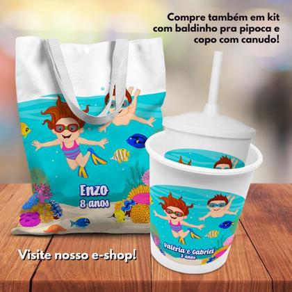 Imagem de Kit de Festa Com 5 Sacolinhas de Tecido Pra Lembrancinha M-O