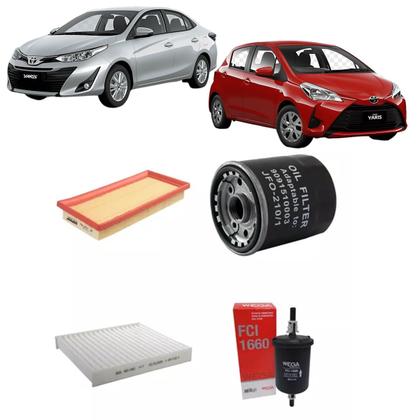 Imagem de Kit de Filtros Wega Toyota Yaris 1.3 e 1.5 16v Flex 2018 Até 2024