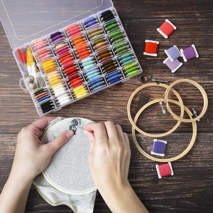 Imagem de Kit de fio dental bordado Peirich Cross Stitch com caixa organizadora