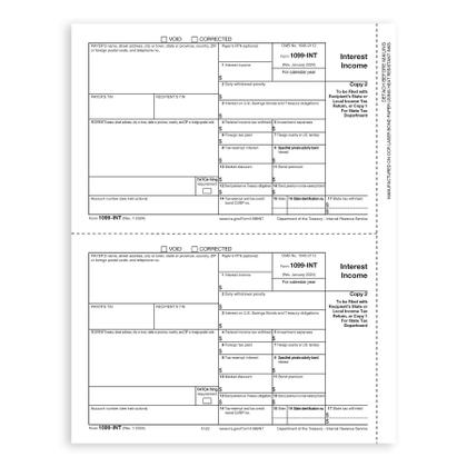 Imagem de Kit de formulários fiscais Blue Summit Supplies 2024 1099 INT 4 Part