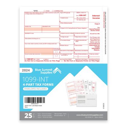Imagem de Kit de formulários fiscais Blue Summit Supplies 2024 1099 INT 4 Part