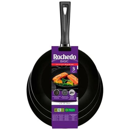 Imagem de Kit de Frigideira Francesa Rochedo Basic 3PCS 18CM - 5861033864