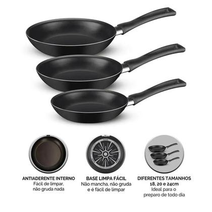 Imagem de Kit de Frigideira Francesa Rochedo Basic 3PCS 18CM - 5861033864