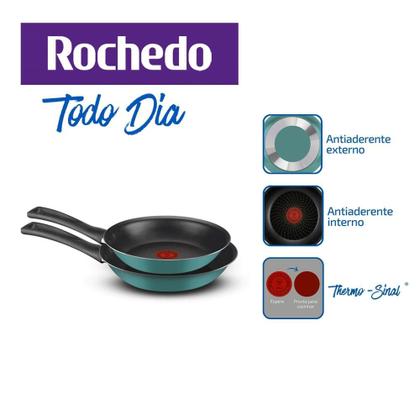 Imagem de Kit de Frigideiras Antiaderentes Rochedo Todo Dia com 2 peças 18cm e 22cm