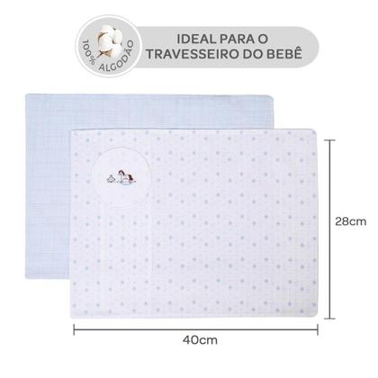 Imagem de Kit De Fronha Bebê Bordadas Com 2 Un Cavalo 40 x 28Cm Papi