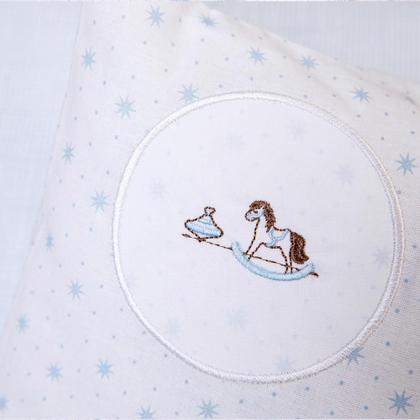 Imagem de Kit De Fronha Bebê Bordadas Com 2 Un Cavalo 40 x 28Cm Papi