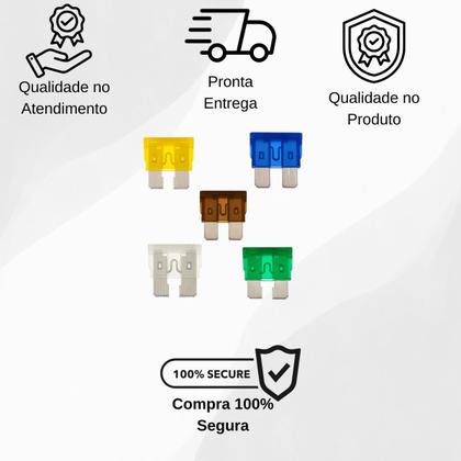 Imagem de Kit de Fusíveis Médio Carro Variados com 50 Unidades 7,5a 15a 20a 25a 30a 12v