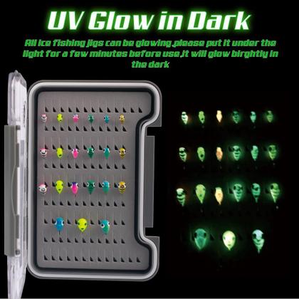 Imagem de Kit de gabaritos de pesca no gelo MUUNN Tungsten 21 unidades para Crappie Walleye