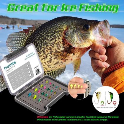 Imagem de Kit de gabaritos de pesca no gelo MUUNN Tungsten 21 unidades para Crappie Walleye