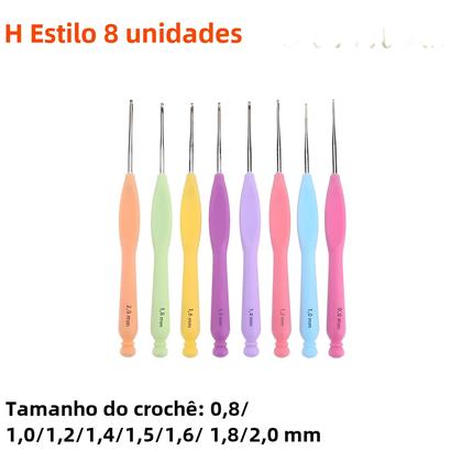 Imagem de Kit de Ganchos de Crochê com Alça Macia - Faça Você Mesmo - Conjunto de Agulhas de Tricô