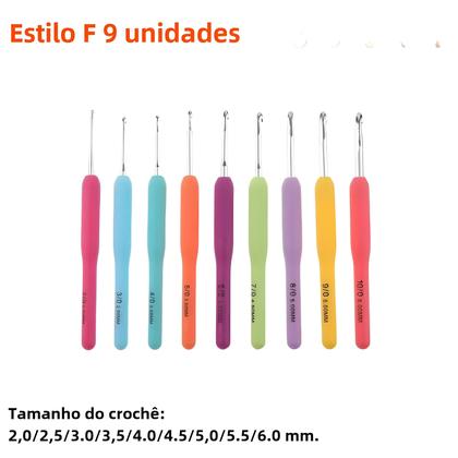 Imagem de Kit de Ganchos de Crochê com Alça Macia - Faça Você Mesmo - Conjunto de Agulhas de Tricô