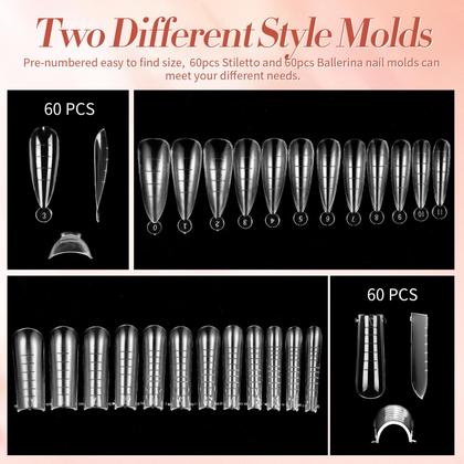 Imagem de Kit de gel de unhas BORN PRETTY Extension - Kit de gel de 6 cores Nude Clear Jelly All-In-1 Set Builder Glue com base de lâmpada U V O conjunto de acabamento forma um conjunto de manicure francesa para iniciantes