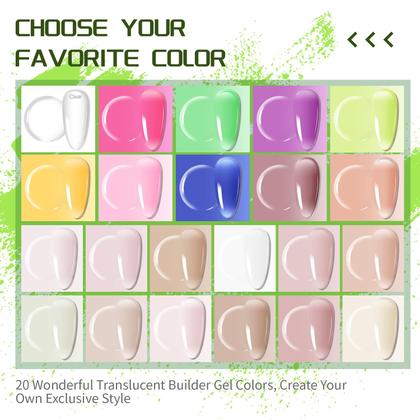 Imagem de Kit de Gel Nail Builder JODSONE - 22 Unidades com Base, Top Coat e Adesivos