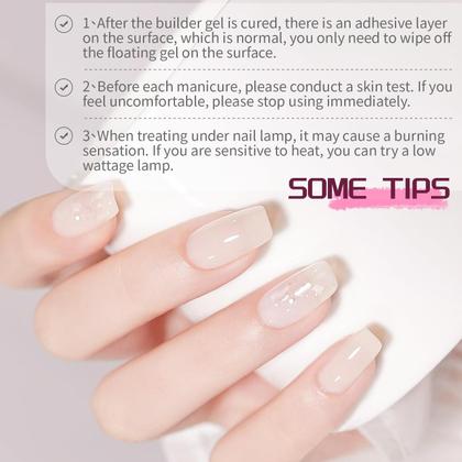 Imagem de Kit de Gel Nail Builder JODSONE - 22 Unidades com Base, Top Coat e Adesivos