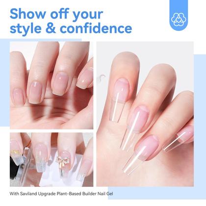 Imagem de Kit de gel para unhas Builder SAVILAND Clear 15 mL com vitamina E, 3 unidades