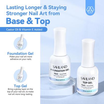 Imagem de Kit de gel para unhas Builder SAVILAND Clear 15 mL com vitamina E, 3 unidades