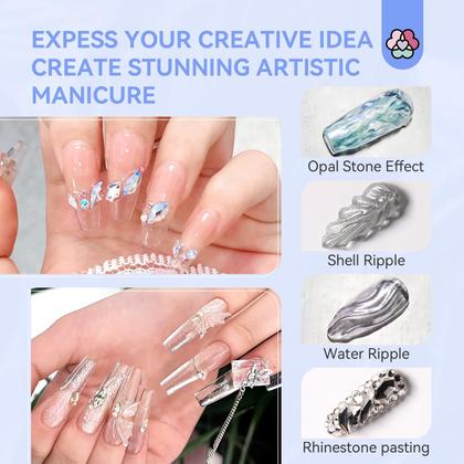 Imagem de Kit de gel para unhas Builder SAVILAND Clear 60g com formas de unhas e pincel