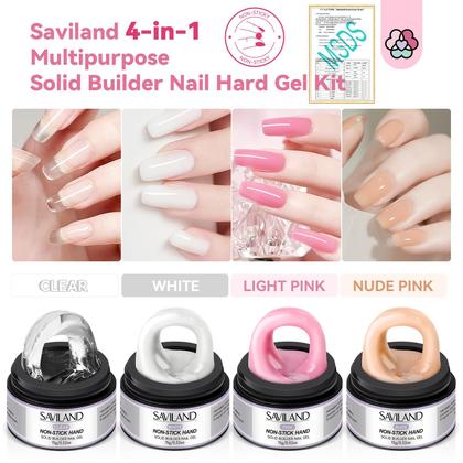 Imagem de Kit de gel para unhas SAVILAND Non Sticky Solid Builder com 4 cores