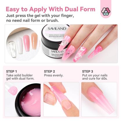 Imagem de Kit de gel para unhas SAVILAND Non Sticky Solid Builder com 4 cores