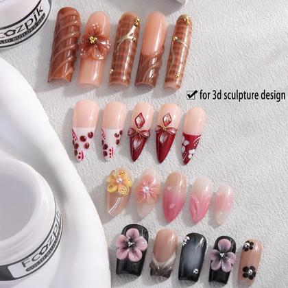 Imagem de Kit de gel Solid Builder Fcozpjk para unhas com molde de silicone