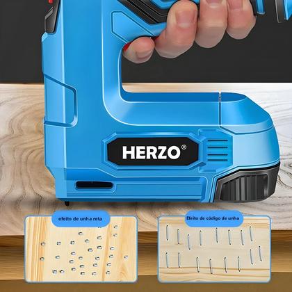 Imagem de Kit De Grampeador Elétrico HERZO 4V Sem Fio Recarregável 2 Em 1 Para DIY Com Grampos De Aço