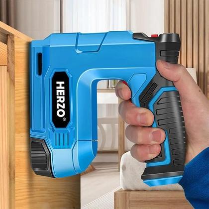 Imagem de Kit De Grampeador Elétrico HERZO 4V Sem Fio Recarregável 2 Em 1 Para DIY Com Grampos De Aço