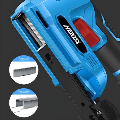 Imagem de Kit De Grampeador Elétrico HERZO 4V Sem Fio Recarregável 2 Em 1 Para DIY Com Grampos De Aço