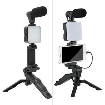 Imagem de Kit de Gravação 5 em 1 com LED, Tripé e Microfone