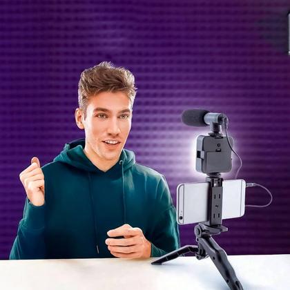 Imagem de Kit de Gravação 5 em 1 com LED, Tripé e Microfone