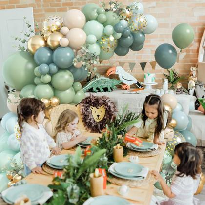 Imagem de Kit de guirlanda de balões Jobkoo 122 unidades azul verde dourado