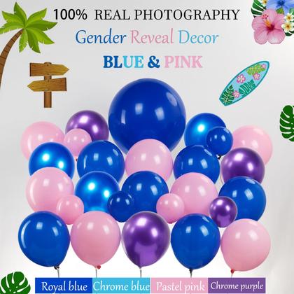 Imagem de Kit de guirlanda de balões yeewaka azul rosa roxo Hawaii Ohana