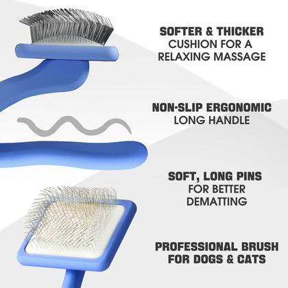 Imagem de Kit de higiene Bonteck Dog Slicker Brush para cães grandes, 4 unidades