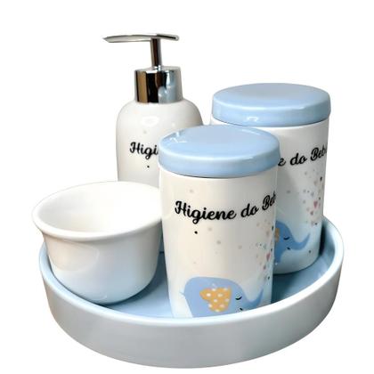 Imagem de Kit de Higiene p/ Bebê em Porcelana 5 Peças - Cores Sortidas - Amigold