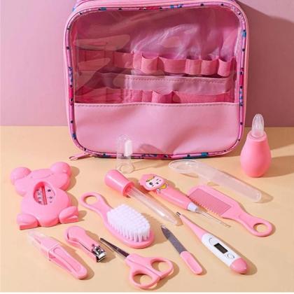 Imagem de Kit de Higiene para Bebê Recém-Nascido 13 Peças Azul e Rosa