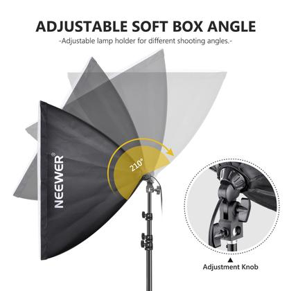 Imagem de Kit de iluminação Softbox Neewer 700W com 2 Softboxes e 2 lâmpadas LED