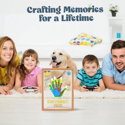 Imagem de Kit de Impressão de Mão e Pé Bixinyo Baby - Moldura de Madeira para Família
