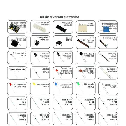 Imagem de Kit De Início De Projeto DIY 830 Peças Para Arduino UNO R3 Conjunto De Componentes Eletrônicos Com