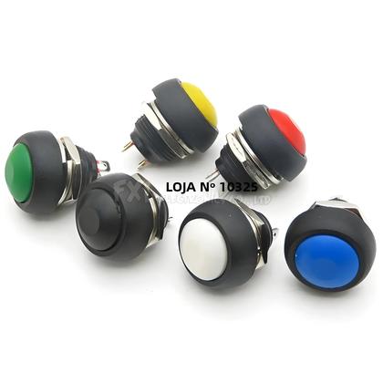 Imagem de Kit De Interruptor Redondo Mini À Prova d'Água De 12mm Com Botão De Pressão 6PCS ON/OFF Momentâneo