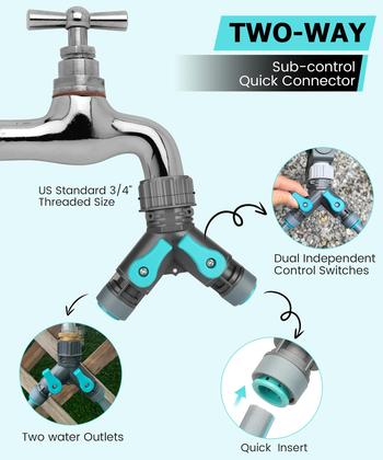 Imagem de Kit de irrigação por gotejamento OVRAQ 70m PE PVC Mangueira 3 bicos