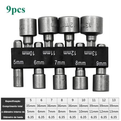 Imagem de Kit de Jogo de Bits Soquete Canhão para Parafusadeira 5 A 13mm