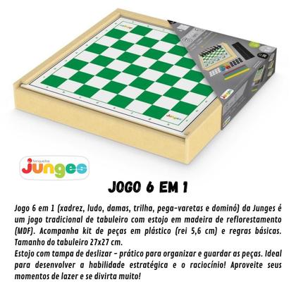 Imagem de kit de Jogos 6 em 1, Xadrez, damas, Ludo, Dominó e outros
