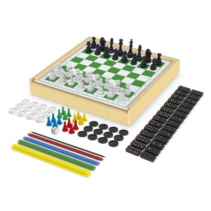 Imagem de kit de Jogos 6 em 1, Xadrez, damas, Ludo, Dominó e outros